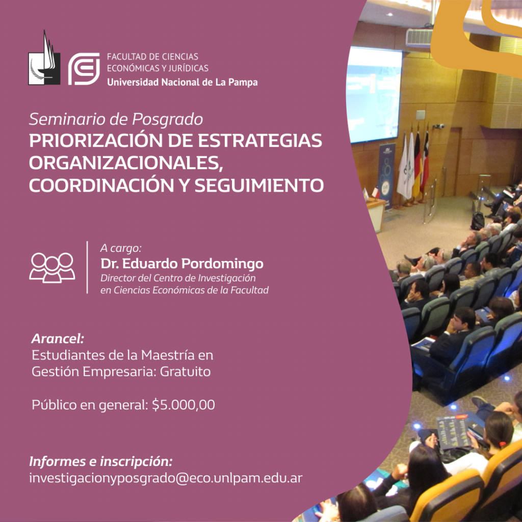 “Priorización de Estrategias Organizacionales, Coordinación y Seguimiento”