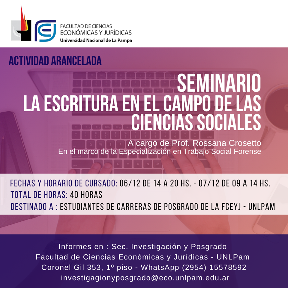 Se dictará Seminario de Posgrado en Escritura Académica