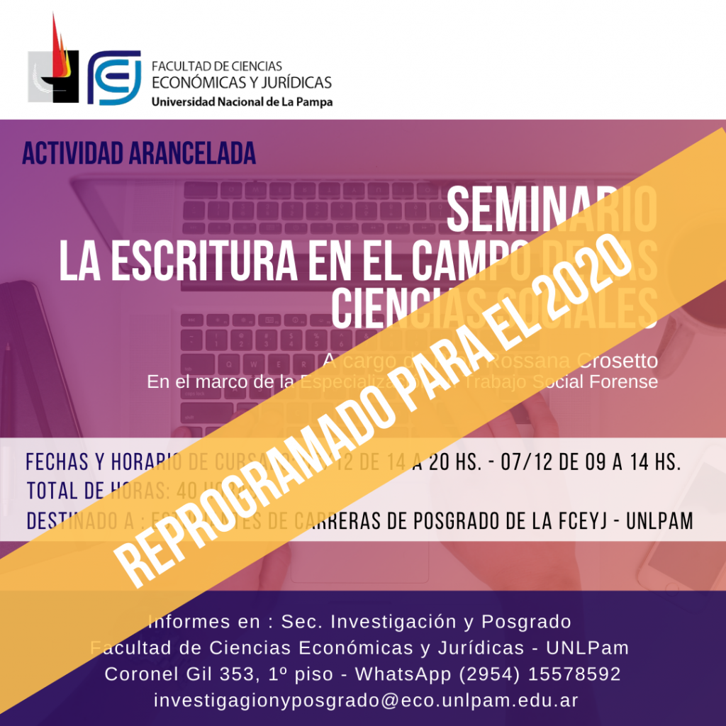 Seminario de Escritura Académica Reprogramado