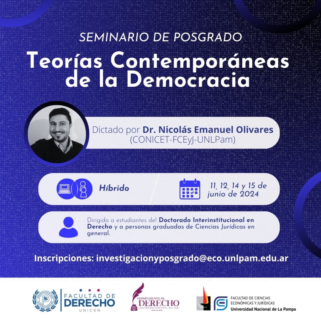 Abiertas las inscripciones a «Teorías Contemporáneas de la Democracia»